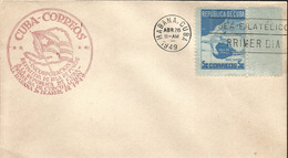 V) 1949 CARIBBEAN, DEFINITIVE INCORPORATION OF ISLA DE PINOS TO THE REPUBLIC OF CUBA , WITH SLOGAN CANCELLATION, RED CAN - Briefe U. Dokumente