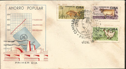 V) 1962 CARIBBEAN, POPULAR SAVING, DEVELOPMENT OF NATIONAL INDUSTRY,  BLACK CANCELLATION, FDC - Cartas & Documentos