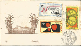 V) 1961 CARIBBEAN, PUBLIC CAPITAL FOR ECONOMIC BENEFIT, BLACK CANCELLATION, SET OF 3, WITH SLOGAN CANCELLATION, FDC - Briefe U. Dokumente