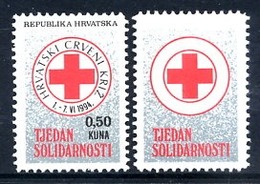 CROATIA 1994 Obligatory Tax: Red Cross Solidarity Week Black Printing Omitted MNH / **.  Michel  ZZM 34 - Croatie