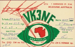 QSL Card Amateur Radio Funkkarte Australia Australie Melbourne 1988 - Radio Amateur