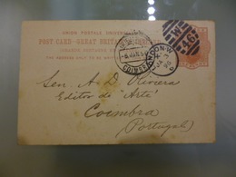 POSTAL STATIONERY - DULAU &CO - LONDON TO PORTUGAL(COIMBRA) - Brieven En Documenten