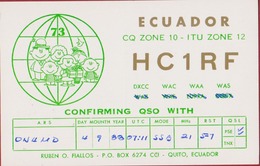 QSL Card Amateur Radio Funkkarte Ecuador Quito Ruben Fiallos 1988 - Radio Amateur