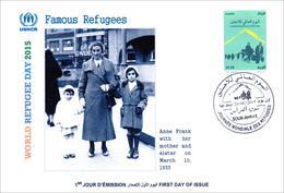 ARGHELIA 2015 - FDC - World Refugee Day Réfugiés Weltflüchtlingstag Anne Frank Día Mundial Del Refugiado - Rifugiati