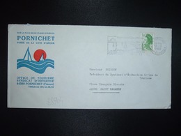 LETTRE OFFICE DE TOURISME TP LIBERTE 1,60 VERT OBL.MEC.16-9 1982 44 PORNICHET - Altri & Non Classificati