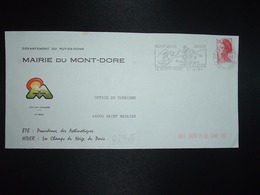 LETTRE MAIRIE TP LIBERTE 2,00 ROUGE OBL.MEC.17-4 1984 63 LE MONT DORE + TRI INDEXATION Verso Marque à Sec 2 M - Altri & Non Classificati