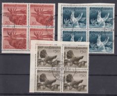 Liechtenstein 1946 Animals Mi#249-251 Used Pieces Of Four - Used Stamps