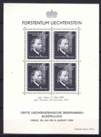 Liechtenstein 1938 Mi#Block 3 Mint Very Light Hinged - Nuevos