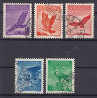 Liechtenstein 1934 Airmail Birds Mi#143-147 Used - Used Stamps