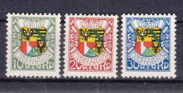 Liechtenstein 1927 Mi#75-77 Mint Hinged - Neufs
