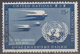 UNITED NATIONS--NEW YORK    SCOTT NO. C3      USED   YEAR  1951 - Luftpost