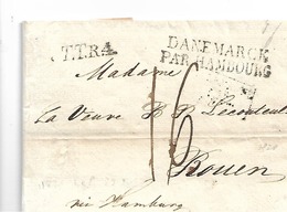 DK-V004 / DÄNEMARK - Elsenör (Helsingör) 1820 Transit Hamburg (T.T.R.4) Nach Frankreich - ...-1851 Prephilately