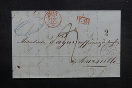 SUISSE - Lettre De Genève Pour Marseille En 1844, Voir Cachets Divers - L 41917 - ...-1845 Prefilatelia