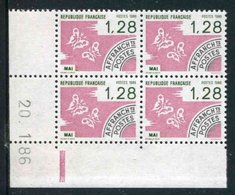 Bloc De 4 Timbres** De 1986 Gommés "1,28 - TIMBRES PREOBLITERES - Mai" Avec Date 20. 1 .86 (1 Trait épais) - Precancels