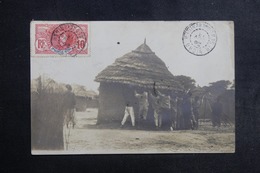 HAUT SÉNÉGAL & NIGER - Affranchissement De Nioro Sur Carte Postale Photo ( Construction D'une Case ) En 1913  - L 42019 - Storia Postale