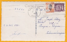 1934 - CP Photo De TOURANE, Annam Vers Prague, Tchécoslovaquie -  Cad Transit Et Arrivée (OMEC) - Vue Pêche à L'épervier - Cartas & Documentos