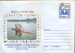 Romania - Postal Stationery Cover Unused 1999-Gh.Andriev And F.Popescu European Champions In The Double Canoe 500 Meters - Kanu