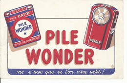 BUVARD .publicité WONDER - Batterie