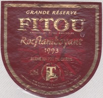 ANCIENNE ETIQUETTE VIN FRANCAIS  - FITOU  - 1993 - ROCFLAMBOYANT GRANDE RESERVE  MONT TAUCH A TUCHAN AUDE - Languedoc-Roussillon