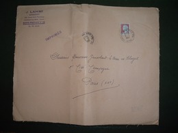 LETTRE Griffe Violette IMPRIMES + TP MARIANNE DE DECARIS 0,25 OBL.9-11 1962 FONTENAY SOUS BOIS PPAL (93) J. LAHMI Représ - 1960 Marianne De Decaris