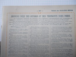 Publicité Découpée Dans Un Agenda De 1913 : Nouveaux Tarifs Des Autobus Et Des Tramways Dans Paris - Railway