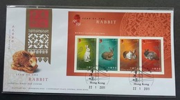 Hong Kong Year Of The Rabbit 2011 Chinese Zodiac Lunar (FDC) - Briefe U. Dokumente