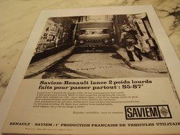 ANCIENNE PUBLICITE PASSE PARTOUT CAMION SAVIEM  RENAULT 1964 - Camions