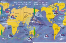 New Zealand, NZ-G-078 - 081, 4 Card Puzzle, Whitbread Around The World Yacht Race, Sport, Map. - Rompecabezas