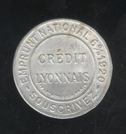 Jeton Crédit Lyonnais - Emprunt National 6% 1920 - Idem Monnaie Timbre - SUP - Profesionales / De Sociedad