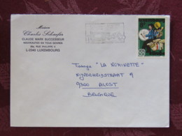 Luxemburg 1981 Cover Luxembourg To Belgium - Europa CEPT - Hammelsmarsch Sheep Procession Music Drums - Road Safety Slog - Storia Postale