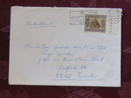 Luxemburg 1981 Cover Luxembourg To Speicher - Bank Note - Road Safety Slogan - Cartas & Documentos