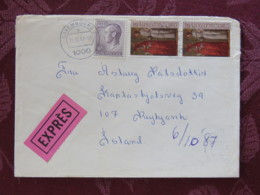 Luxemburg 1987 Express Cover Luxembourg To Island Via Bruxelles - St: Jerome And St. Francis Painting - Grand Duke Jean - Covers & Documents