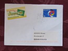 Luxemburg 1997 Cover Cap To Germany - European Space SAR-LOR-LUX - JUVALUX Label - Flowers Label On Back - Briefe U. Dokumente