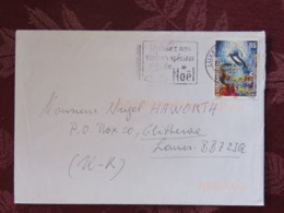 Luxemburg 2012 Cover Luxembourg To England - Diving Fishes - Christmas Stamps Slogan - Brieven En Documenten