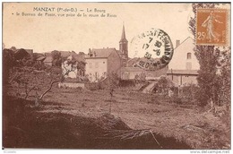 63 Manzat  - Le Bourg , Le Bureau De Poste ,vue Prise De La Route De Riom - Manzat