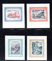 POLAND 1953 TOURISM TOURIST SERIES VIEWS COMPLETE SET OF 4 COLOUR PROOFS NHM Mountains Lakes Health Spa Resorts - Proeven & Herdruk