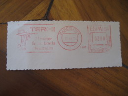 BARCELONA 1975 TERHI El Motor Fuera Borda Finlandes Out Board Motor Water Skiing Meter Mail Cancel On Piece SPAIN - Ski Náutico