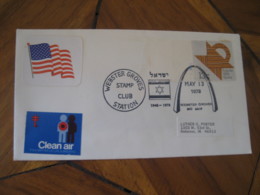 WEBSTER GROVES 1978 Jewish Zionism Flag Cancel Cover USA - Jewish