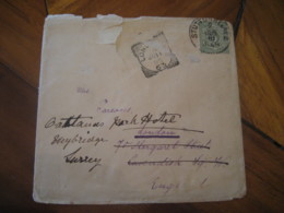 STUTTGART 1890 To Weybridge England London Cancel Stamp On Cover WURTTEMBERG Germany German State - Briefe U. Dokumente