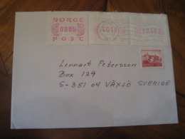 OSLO 1982 To Vaxjo Sweden 3 ATM Frama Label + Stamp On Cancel Cover NORWAY - Machine Labels [ATM]