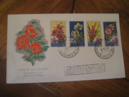 SAN MARINO 1957 Flower Flora FDC Cancel Cover ITALY - Lettres & Documents