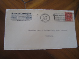 WINNIPEG 1931 Stamp On Cancel Stovel Company Frontal Front Cover CANADA - Lettres & Documents