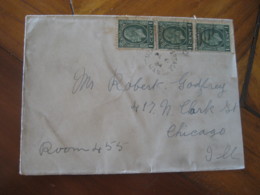 M. PORTAGE 1934 To Chicago USA 3 Stamp On Rorketo? ... Cancel Cover CANADA - Lettres & Documents