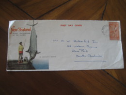 PALMERSTON 1969 To Rose Park South Australia Westland Centennial FDC Cancel The Sportsman's Paradise Fishing NEW ZEALAND - Cartas & Documentos