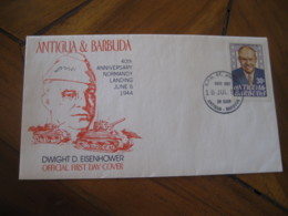 ST. JOHN'S Antigua & Barbuda 1984 Normandy Landing Eisenhower WW2 WWII FDC Cancel Cover British Colonies - Other & Unclassified