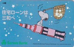 RARE TC Japon / 110-016 - BD Comics - CHIEN SNOOPY ESPACE SPACE * BANQUE SANWA BANK *  PEANUTS DOG Japan Phonecard  1354 - BD