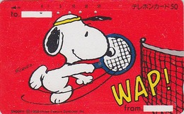 Télécarte JAPON / 330-20611 - BD Comics - CHIEN SNOOPY ** Sport TENNIS ** - PEANUTS DOG JAPAN Free Phonecard - 1361 - BD