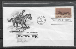 US Cachet FDC 1968 Cherokee Strip ,VF ! (FD-2) - Indiens D'Amérique