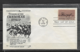 US Cachet FDC 1968 Cherokee Strip ,VF ! (FD-2) Lot-2 - Indianer