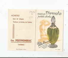 PARFUM NIRMALA PURETE ABSOLUE DE MOLINARD GRASSE PARAIS CARTE PARFUMEE CALENDRIER ANCEINNE 1958 - Antiguas (hasta 1960)